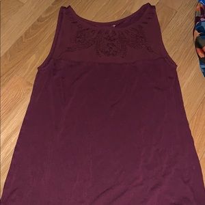 Loft sleeveless burgundy shirt